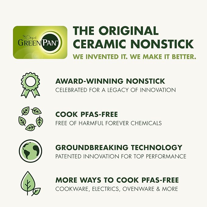 GreenPan Premiere Ovenware Healthy Ceramic Nonstick 13" x 9" Rectangular Baking Pan, PFAS-Free, Warp-Free Bakeware, Durable Quick Heating, Oven & Broiler Safe to 600F, Dishwasher Safe, Taupe