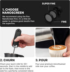 Subminimal NanoFoamer Lithium Performance Milk Foamer | USB-C Rechargeable, IP4 Waterproof, Dual-Speed, Stainless Steel | Premium Microfoamed Milk in 30 Seconds, Barista-Style Coffee Drinks at Home