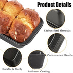 QTLCOHD 6 Pack 8" x 4" Bread Loaf Pan for Baking Homemade Bread, Non Stick Carbon Steel Loaf Pans