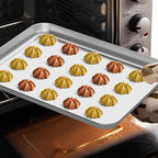 Baking Sheet with Rack Set [2 Pans + 2 Racks], Wildone Stainless Steel Cookie Sheet Baking Pan Tray with Cooling Rack, Size 9 x 7 x 1 Inch, Non Toxic & Heavy Duty & Easy Clean