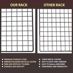 Briout Cooling Rack for Baking, 2-Pack 16x10 Inches Baking Rack, Thick Wire Cookie Rack for Cooking, Roasting, Grilling, Drying, Oven Safe, Fits Half Sheet Pan, Black