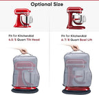 BAGSPRITE Stretchy Stand Mixer Cover with Appliance Slider– Washable Applicance Cover Compatible with KitchenAid Mixer 6/7/8 Quart – Dust Cover with Pockets for KitchenAid Accessories and Attachments