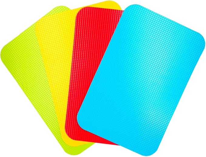 Small Flexible Plastic Cutting Board Mats, 2 Pack Cutting Boards Mats With Food Icons, Gripped Back and Dishwasher Safe, Set of 4,7.5x11.4inch (2)