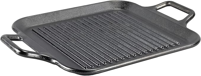 Lodge BOLD 12 Inch Seasoned Cast Iron Grill Pan with Loop Handles; Design-Forward Cookware
