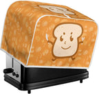JEOCODY 4 Slice Toaster Cover With Cute Butter Bread Print - Quilted Fabric Dust-Proof and Fingerprint Protection for Kitchen Small Appliance