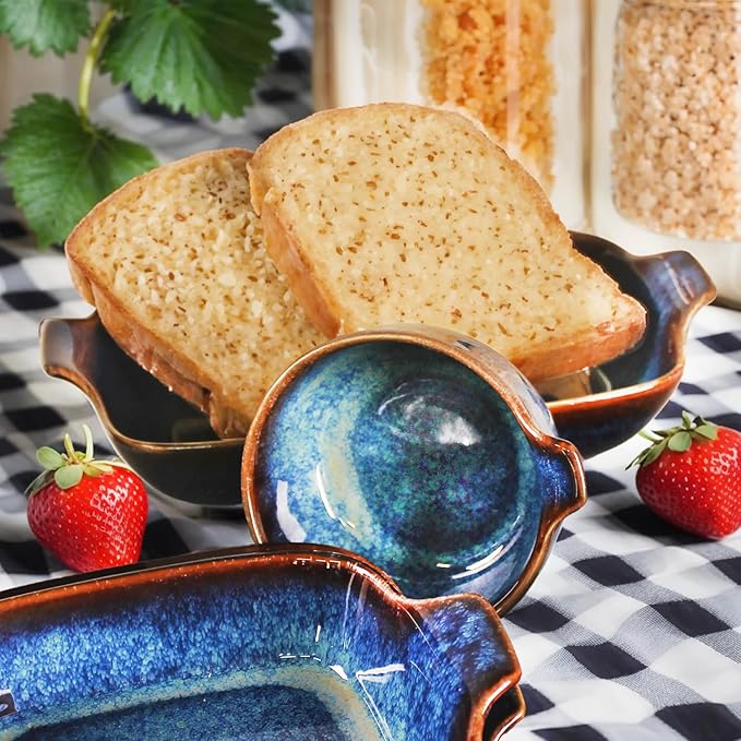 Ceramics Au Gratin baking Dishes Set of 6, Baking Tray Bake ware, 5.2 oz Ramekins, for Pie Pan, Appetizer, Tart, Dessert, Quiche, Oven Small dish, individual dishes