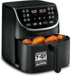 Gourmia Air Fryer - 7 Qt Large Capacity with LED Display, 12 One-Touch Presets, FryForce 360° Technology, Nonstick Dishwasher-Safe Basket & Crisper Tray, Black