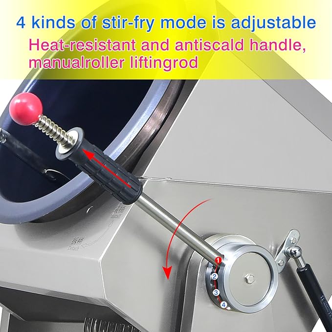 Commercial Automatic Cooker with water spray,Automatic 360° Stir Fry Cooker,Automatic Cooking Machine,Drum Type Stir Frying Machine,Auto Cooking Wok Fried Machine (Natural Gas, Countertop)