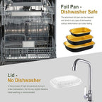 Oval Aluminum Foil Takeout Containers with Lids (5 Pack) – 2X Thicker Heavy Duty Black Food To-Go Trays for Restaurants, Delivery, Meal Prep & Food Service, 25oz