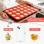 CAKETIME Silicone Muffin Pan Mini 24 Cups Cupcake Pan, Nonstick Food Grade Silicone Mold Baking Pan 1 Pack