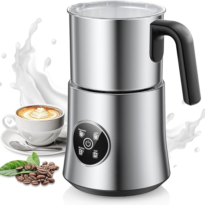 Milk Frother and Steamer, Detachable Electric Milk Frother, 30.44Oz./900ML Capacity, Automatic Warm and Cold Foam Maker, Hot Chocolate Maker