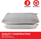 Stock Your Home (Set of 30) 9 x 13 Disposable Aluminum Pans with Lids - (30) Heavy Duty Foil Pans with Lids 9x13 (30) Foil Pan Covers, Food Catering Containers for Baking, Cooking, Heating, Storage