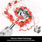 MegaWise Pro Titanium Reinforced 3-in-1 Immersion Hand Blender, Powerful Copper Motor with 80% Sharper Blades, 12-Speed Corded Blender, Including Dish Washer Safe Whisk and Milk Frother