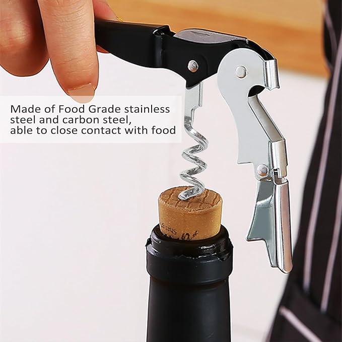 RECUTMS Corkscrew 12 Packs Wine Opener Wine Keys Bulk Stainless Steel Fold Beer or Bottle Opener Serrated Foil Cutter, Perfect for Bars Restaurants Family Company Party(Black)