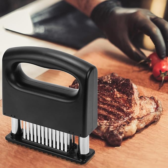 Meat Tenderizer Tool, Meat Tenderizer Stapler with 48 Stainless Steel Ultra Sharp Needle Blades, Compact Cooking Tool for Kitchen Tenderizing Beef Chicken Turkey Steak Veal Pork