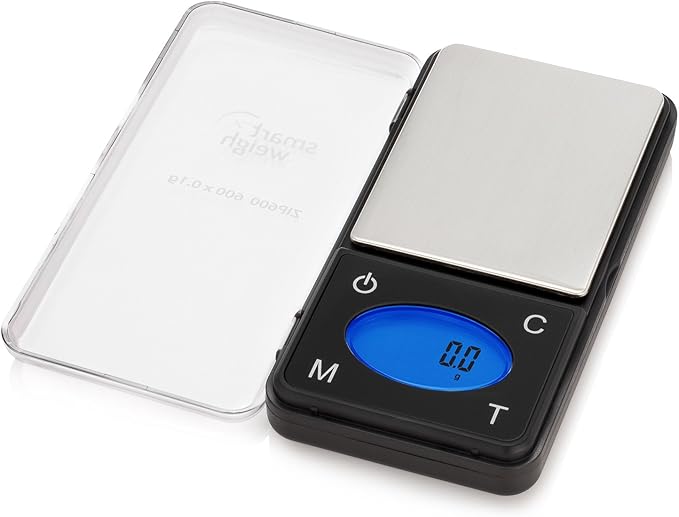 Smart Weigh ZIP600 Ultra Slim Digital Pocket Scale 600g by 0.1g with Counting Feature,Gram Scale and Ounce Scale, High Precision Accuracy