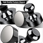 Tiergrade Metallic Magnets, Refrigerator Magnets, 24 Pack Black Magnetic Push Pins, Strong Fridge Magnets, Multi-use Whiteboard Magnets Perfect for Kitchen Office Classroom