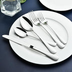 Silverware Set for 6, 30 Piece Heavy Duty Stainless Steel Flatware Utensils Cutlery Set Including Steak Knife Fork and Spoon, Dishwasher Safe, Gift Package for Wedding Housewarming