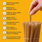 100% Biodegradable Individually Wrapped Cocktail Stirrers – 100 PCS of 5.50 Inches Premium Quality Disposable Coffee Stirrers, Best Biodegradable Stirrers for All Drinks – By The Veggie Straws
