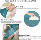 Silicone Pastry Mat 28" x 20" Extra Thick Non Stick Baking Mat with Measurements and Edge Heightening, Food Grade Silicone Rolling Mat for Pastry, Bread, Cookies, Pizza, Fondant, Pasta