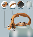 Tea Pot, 3.2Qt Tea Kettle Stovetop, Food Grade Stainless Steel Tea Kettle,Suitable for Various Heat Sources,One-Button Switch (Grayish Blue Gradient)