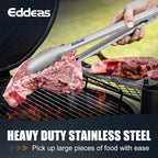 Eddeas 2PCS 9inch Tongs for Cooking - Heat Resistant 600 Degree Kitchen Tongs, Heavy Duty All Metal Food Tongs, Stainless Steel and Non-Slip handle, Salad, Grilling, Barbecue, Dishwasher safe