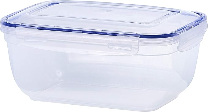 Superio Sealed Food Storage Container, 4.2 Qt, Airtight Leak Proof Meal Prep Containers, Rectangle Shape, Microwave and freezer safe, BPA-free Plastic (1, 4.2 Quart)
