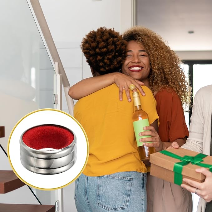 PATIKIL 8 Pcs Wine Bottle Collars, Stainless Steel & Velvet Felt Bottle Drip Ring Anti-overflow Wine Drip Catcher Accessories for Kitchen Bar Party Beverage, Black/Red (Ordinary&Flannel)
