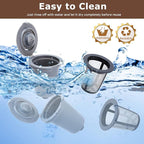 KEEPOW Reusable Filter Cup for Cuisinart Coffee Maker Filter Replacement Parts, Reusable Coffee Filters for Cuisinart Single Serve Coffee Maker for HomeBarista Reusable Filter Cup, 2+2 Pack, Gray