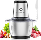 LINKChef Food Processor Small, 6 Cup Food Chopper with Container, 1.5L 250W Electric Meat Grinder for Home Use, Stainless Steel Mini Food Processor for Kitchen, Vegetable, Onion, Garlic, Salad