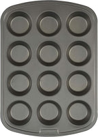 GoodCook Everyday Nonstick Steel Muffin Pan, 12 cup, Gray