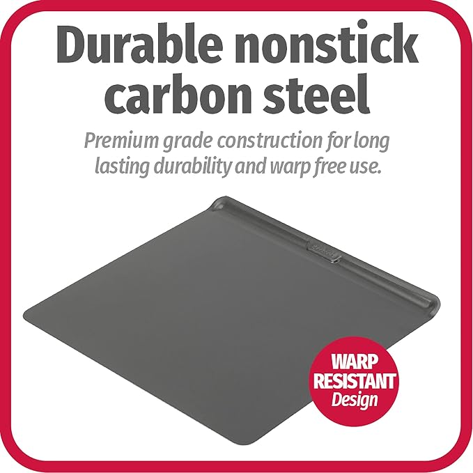 GoodCook AirPerfect Non-Stick Air Insulated 16” x 14” Cookie Sheet - Carbon Steel Cooking Pans, No Burn Insulation Bakeware, Cookie Sheets for Baking, Oven Pan Set
