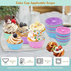 Tongjude 48 Pieces Silicone Donut Mold, 3.15" Diameter 1.37" Deep Small Reusable Baking Cups, Non-Stick, 4 Shape Silicone Molds, Heat Resistant Bakeware for Bagel, Muffin, Jello and Cake Baking