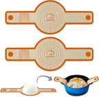 PLAPITATE Silicone Bread Sling for Dutch Oven Liner, Non Stick 2 PCS, Easy Clean Reusable Silicone Baking Mat with Long Handles, Easy to Transfer Sourdough Bread, Orange