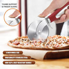 SCHVUBENR Premium Pizza Cutter Wheel - Ultra Sharp Stainless Steel Pizza Slicer with Non-Slip Soft Grip Handle - Multi-Purpose Cutter for Pizza, Dough & Pastry - Dishwasher Safe, Easy to Clean - Red