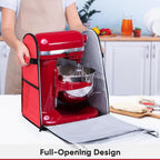 BAGSPRITE Full Open Stand Mixer Cover with Slider Base Compatible with KitchenAid 4.5/5 Qt Bowl-Lift Mixers – Dustproof Quilted Kitchen Aid Mixer Cover with Pockets for Accessories & Attachments