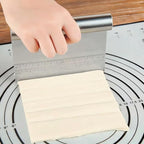 Dough Pastry Scraper Stainless Steel Bench Scraper with Measuring Scale Multipurpose for Butter, Cake, Onion, Vegetable, Pizza Cutter - Pastry Bread Separator