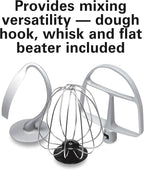Hamilton Beach Electric Stand Mixer, 4 Quarts, Dough Hook, Flat Beater Attachments, Splash Guard 7 Speeds with Whisk, Aqua