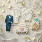 Wedding Cookie Cutters Cutter Ring Molds 3.5" with Plunger Stamps Baking Dough Tools Cake Shapes PLA Accessories for Birdesmaid Decorative Party Kitchen Supplies