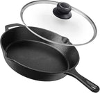 12 Inch Glass Lid for Frying Pan, Fry Pan, Skillet, Pan Lid, Fits Lodge 12 Inch Cast Iron Skillets and 7 Quart Dutch Ovens 12"/30cm, Clear