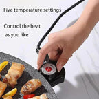 Indoor Grills Electric Smokeless – Nonstick Electric Griddle for Indoor Use, Fast-Heating Compact & Versatile Cooking for Steaks, Pancakes, and BBQ (15.7inch)