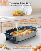 Nuwave Medley XL Digital Electric Skillet, Family Size Griddle w/Glass Lid, 2025 New & Improved Precision Heating, 100°-425°F, PFAS Free G11 Nonstick Ceramic Coating, Portable Hot Plate, 7qt Capacity