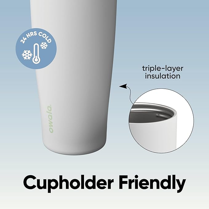 Owala FreeSip Sway Insulated Stainless Steel Water Bottle with Two-Way Spout, Built-In Straw and Bucket Handle, Made for Travel, School, and Sports, 40oz, BPA Free, Leak Proof, Iced Breeze