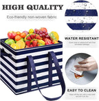WISELIFE 2 Pack Reusable Grocery Bags Large Water Resistant Grocery Collapsible Heavy Duty Tote Bags for Shopping Picnic