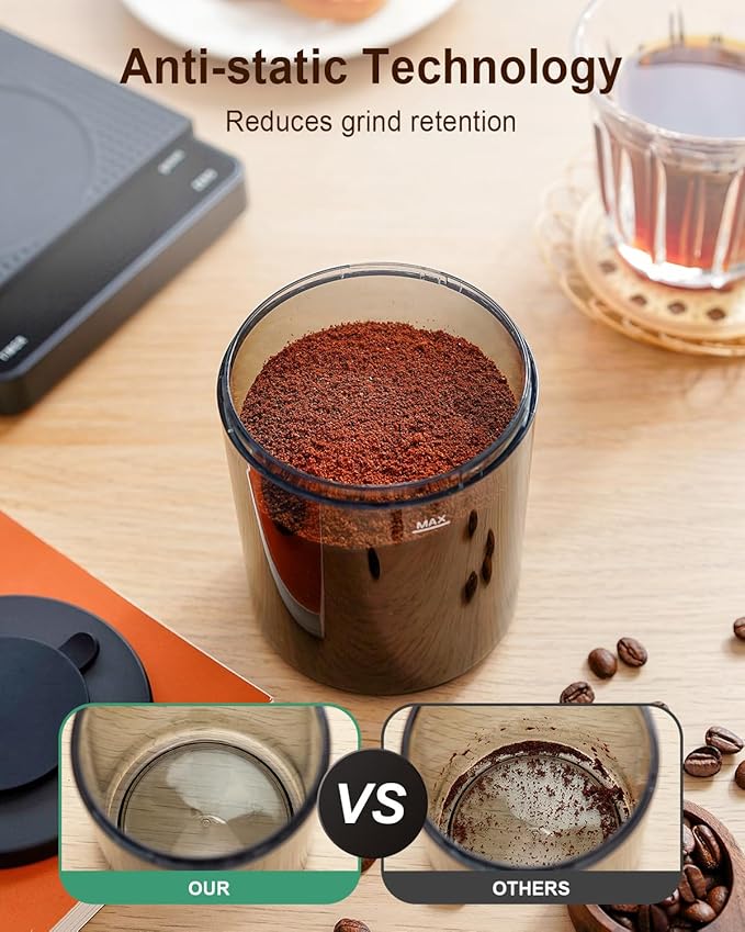 MOKKOM Coffee Grinder with Removable Coffee Scale via Bluetooth Connectivity, Anti-static Conical Burr Coffee Bean Grinder, 31 Precise Settings for French Press/Cold Brew/Pour Over/Drip/Espresso