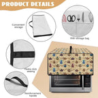 Coffee Kettle Print Toaster Oven Dust Cover, Fingerprint Protectors and Greasy Protection Machine Washable Universal Toaster Oven Protector for Kitchen, (Large-18.5*22.5*12.99 inches)