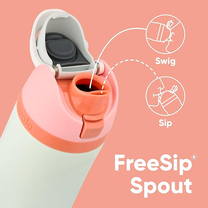 Owala FreeSip Insulated Stainless Steel Water Bottle with Straw, BPA-Free Sports Water Bottle, Great for Travel, 24 Oz, Boneyard