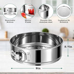 9 Inch Springform Cake Pan, 304 Stainless Steel Springform Pans, Leakproof & Nonstick Cheesecake Pan with Removable Bottom, Round Spring Form Cake Pan For Baking
