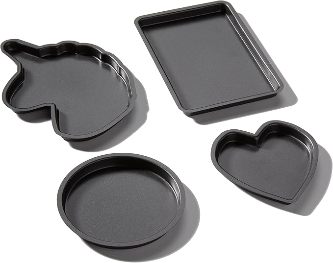 Kids Baking Set compatible with Easy Bake Oven | Fun Oven Pan Set of 4 made of Food Safety Tested Nonstick Steel | Oven Pans Compatible with Easy Bake Oven for Girls or Boys