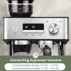 (2026 Upgrade) Gevi 20 Bar Espresso Machine with Grinder & Milk Frother, Professional Coffee Maker for Home, Cappuccino & Latte, Removable Water Tank, Steam Wand